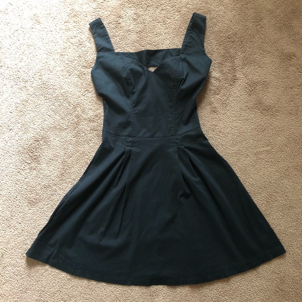 Lux fit and flare black dress